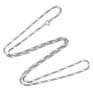 Vintage Italian Sterling Silver 925 Figaro Link Chain Necklace 23.5"